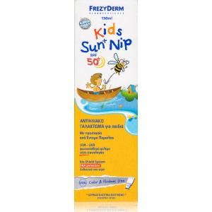 FREZYDERM Kids Sun+Nip SPF 50+ Αντιηλιακό γαλάκτωμα για παιδιά με προστασία απο τα έντομα 150ml